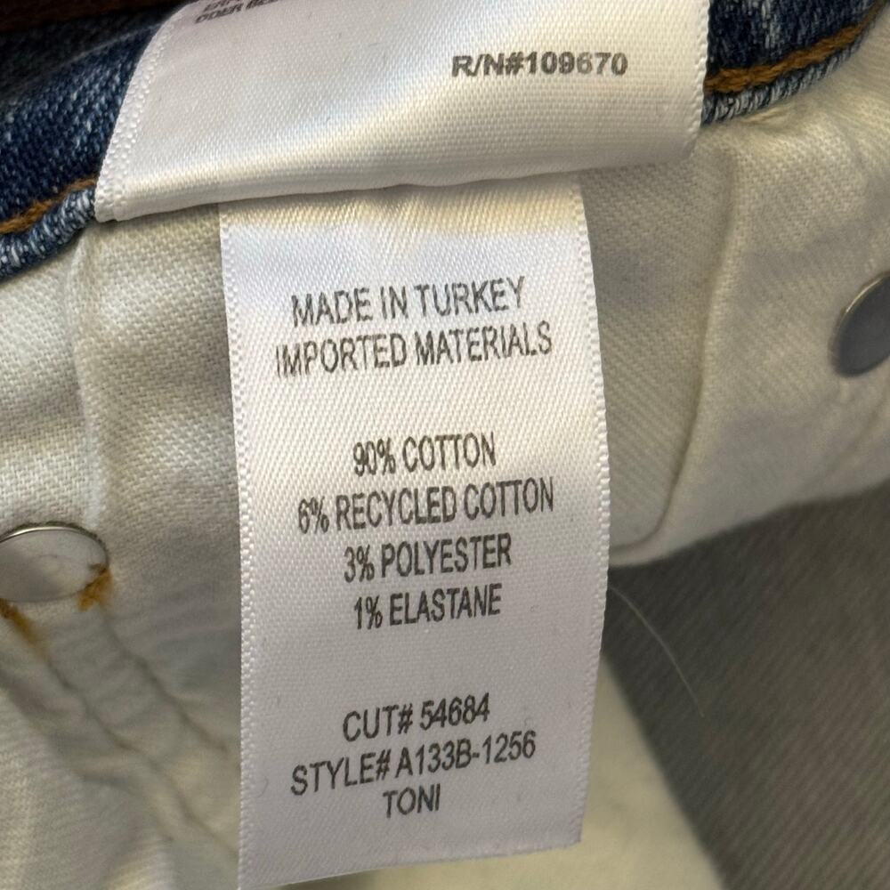 AGOLDE Toni Mid Rise Straight Leg Medium Wash Blue Button Fly Jeans Size 30 - Picture 5 of 9